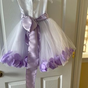 Flower girl dress with rose petals